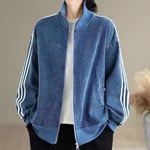 [패션시그널]삼선라인 데님 집업 자켓 6653EF