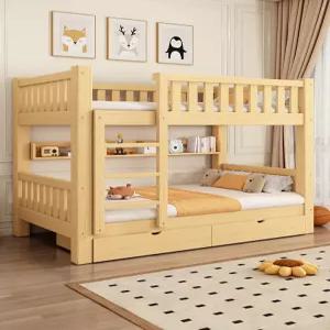 원목 이층침대 슬라이딩서랍형침대 단 침실 기숙사 서랍형 모자침대 기본형