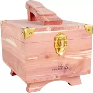 풋피터 그랜드 시더 슈 샤인 발렛 박스 스탠드 샤이닝 보관 케이스 폴란드산 브러시 및 케어 액세서리