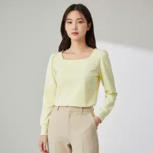 스퀘어 핀턱 퍼프소매 블라우스 AQ1WB240