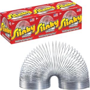 슬링키 오리지널 워킹 스프링 장난감 3팩 메탈 피젯 파티 선물 및 홀리데이 스타킹 스터퍼 5세 이상 아마존