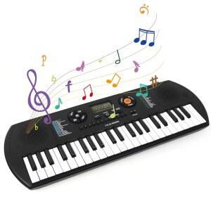 Kmise 44 피아노 키보드 미니 키보드 USB 전원 공급 장치가 있는 휴대용 피아노 128 팀브레 50 데모 노래