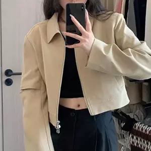 봄가을아우터 여성 크롭 카라 블루종 자켓 간절기 아우터