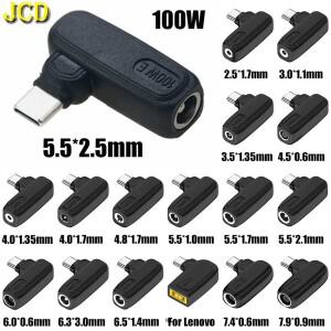 DC 전원 암 소켓에서 타입-C 수 플러그 커넥터로 변환 100W 고속 충전 노트북 어댑터 USB C PD 5V 9V 20V