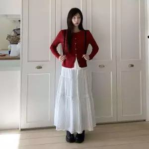 [하프클럽/]여성 계절감 도트 프릴 롱 스커트