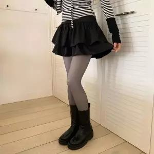 [하프클럽/]여성 캐쥬얼 짧은 티어드 쁘띠 스커트