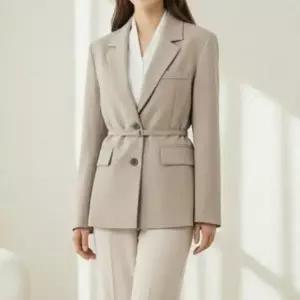 [하프클럽/]여자 환절기 모임룩 빅사이즈 혁대 벨티드 자켓