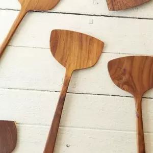 티크나무 타원삼각 스페츌러 볶음주걱 1p