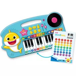 유아 아기상어 노래 LED 건반 휴대용 피아노 장난감 악기놀이 남아선물 음악 소리