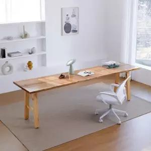 해찬솔 우드슬랩 북미산오크 통원목 책상테이블 2400