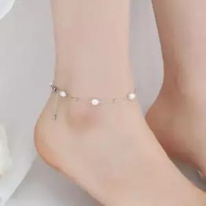 써지컬 스틸 담수 진주 체인 패션 발찌