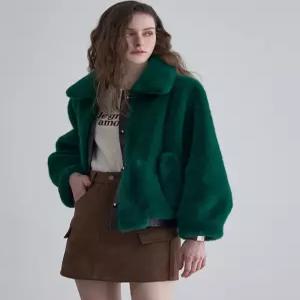 [AK분당점] [르니앤맥코이] 소프트 인조 퍼 레더 배색 무스탕 MM12MJ300HJY