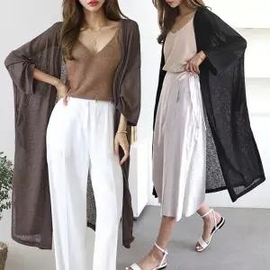 여성 99까지 시스루 트임 로브 롱 가디건 휴양지 바캉스룩 -WVC0018- 여름