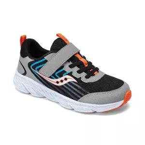 Saucony 유니 아동용 윈드 3.0 얼터너티브 클로저 스니커즈, 블랙/그레이., 10.5 빅 키즈