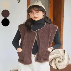 [오노마] ONM 여성 기모 안감 뽀글이 조끼 레이어드 보온 히든 지퍼 (S11884547)