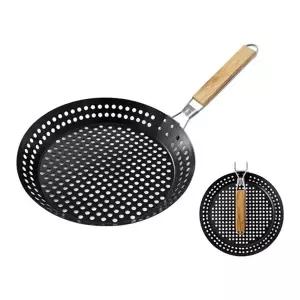 캠핑 구멍 타공후라이팬 숯불향 손잡이 폴딩 바베큐팬