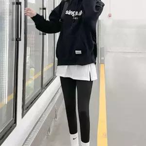 여성 캐주얼 면혼방 트임 레이어드 미니 스커트