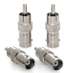 TV 모니터/CCTV 카메라/감시 시스템/DVR 시스템용 Ahoaepy 4PCS BNC 여성용 RCA 남성 컨버터 커넥터, BNC RCA 커플러 동축 어댑터 구리