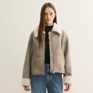 [롯데백화점]시스티나 시어링 레더 집업 무스탕