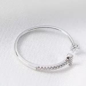 [하프클럽/]실버 925 백금도금 앞 오픈링 큐빅 여성 패션 반지