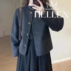 [하프클럽/] 간절기 데일리 울라이크 크롭 코트 자켓 와즈라운드자켓 B-661