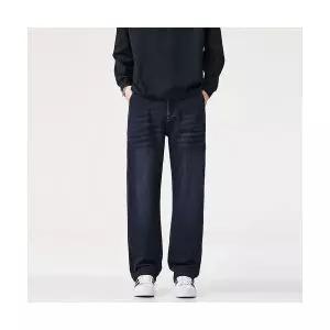 남성용 배기핏 바지 빈티지 청 가을 겨울 배기 캐주얼 긴 블랙 CH4