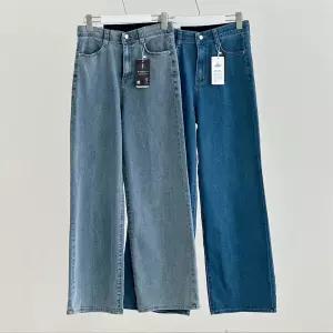 여성용 세미 와이드 히든밴딩 데님팬츠 여름용