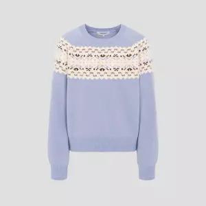 [백화점 정품] 빈폴 레이디스 페어아일 라운드넥 긴소매 풀오버 스카이 블루 BF5951C06Q