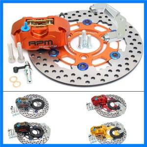 RPM 220mm 브레이크 캘리퍼스 디스크 3 홀 로터 디스크 세트 84mm 방사형 장착 4 피스톤 범용 Pitbike Stre