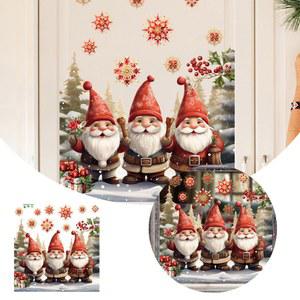 창문 스티커 노움 패턴 크리스마스 유리 스티커, 장식 공예, 얼굴없는 노인