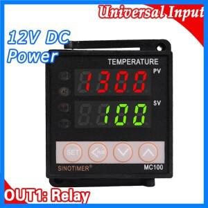 전원 12V DC 디지털 지능형 PID 온도 컨트롤러 조절기 온도 조절기 열전대 K 센서 PT100 입력 릴레이 출력