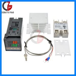 디지털 PID 온도 컨트롤러 REX-C100 REX C100 온도 조절기 SSR 출력 + 40DA SSR 릴레이 + K 열전대 1m 프로