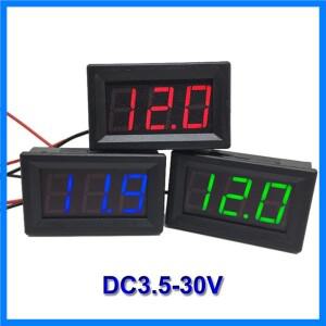 DC 3.5-30V 디지털 자동차 전압계 자동차 전압 측정기 빨간색/파란색/Green12V 24V 오토바이 차량 LED 디스