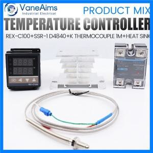 디지털 PID 온도 컨트롤러 REX-C100 REX C100 온도 조절기 0-400 ℃ + 40DA SSR 릴레이+ K 열전대 1m 프로
