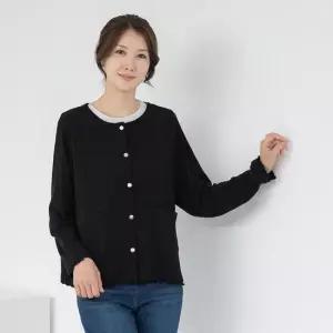 엄마옷 라운드 프릴 무지 니트 긴팔가디건 1GHJ24416 중년여성 마담 60 70대  빅사이즈 할머니