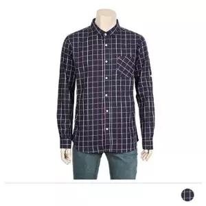 체크 패턴 소매패치 남성 롤업 셔츠 ON-SHA-QWFL92VJ