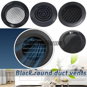 75-200mm 블랙 에어벤트 ABS 환기 그릴 커버 원형 회전형 덕트 천장 벽 구멍 RV 에어 아웃렛 프레시 시스템