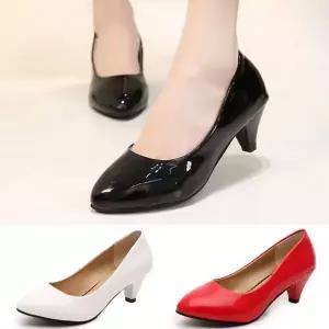 [하프클럽/]구두 여성구두 에나멜 펌프스 여자하이힐 미들힐 6.0