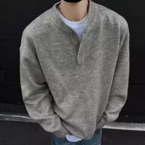 스웨터 니트 남성 반집업 무지 심플 데일리 헨리넥 (WFKAZBV)