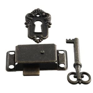 3피스 골동품 도어 잠금 서랍 보석 상자 캐비닛 옷장 찬장 세트 바디 키 장식 시트 홈 하드웨어