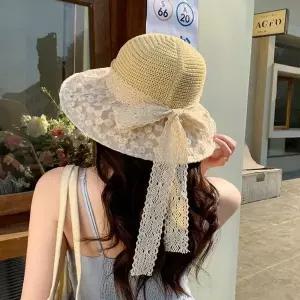 라피아햇 비치모자 버킷햇 밀짚 레이스 썸머 여름 (WFKBXN1)