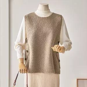 [커스텀에이블] 옆단추 뽀글이 조끼_T2601VT001A