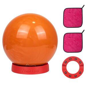 우드갓 레드 볼링 볼 스피너, 수건 세트 2개 + 회전 비드 8개 미끄럼 방지 패드 1개, 360 1개로 모든 메이저 볼에 적합