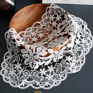 꽃무늬 뜨개 받침 매트 인테리어 장식 소품 협탁 덮개 식탁데코 식탁받침대