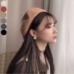 혼방 찐빵모자 여자 베레모 울 팔각모 화가모자 겨울