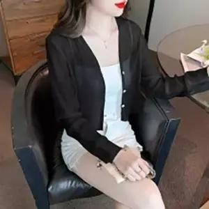 [라일리여성의류] Rly 쿨시즌 3 tone 캐주얼룩 숏탑 비침소재 시그