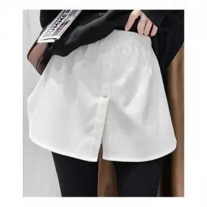 여성 셔츠형 페이크 밴딩 스커트 레이어드 이너 단추