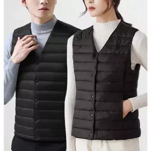 [셀러에이드]남성 경랑 패딩 조끼 V넥130 1P 겨울 사무실 보온 방한집업조끼