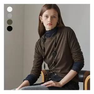 게스진(백화점) 게스진 여성 이중 라운드넥 긴팔 티셔츠(OP3K5425) 240683