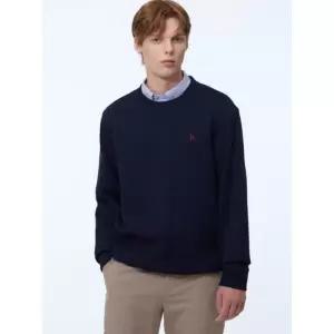 매장정품 HAZZYS 헤지스 [][스테디셀러] 네이비 짜임 면 긴팔티셔츠 829045